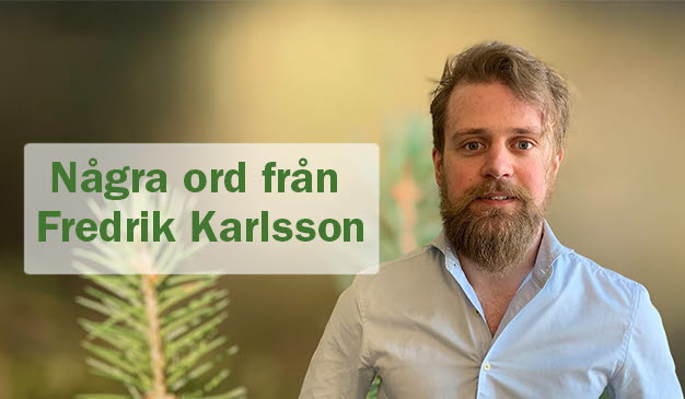 Man med skägg, texten Några ord från Fredrik Karlsson