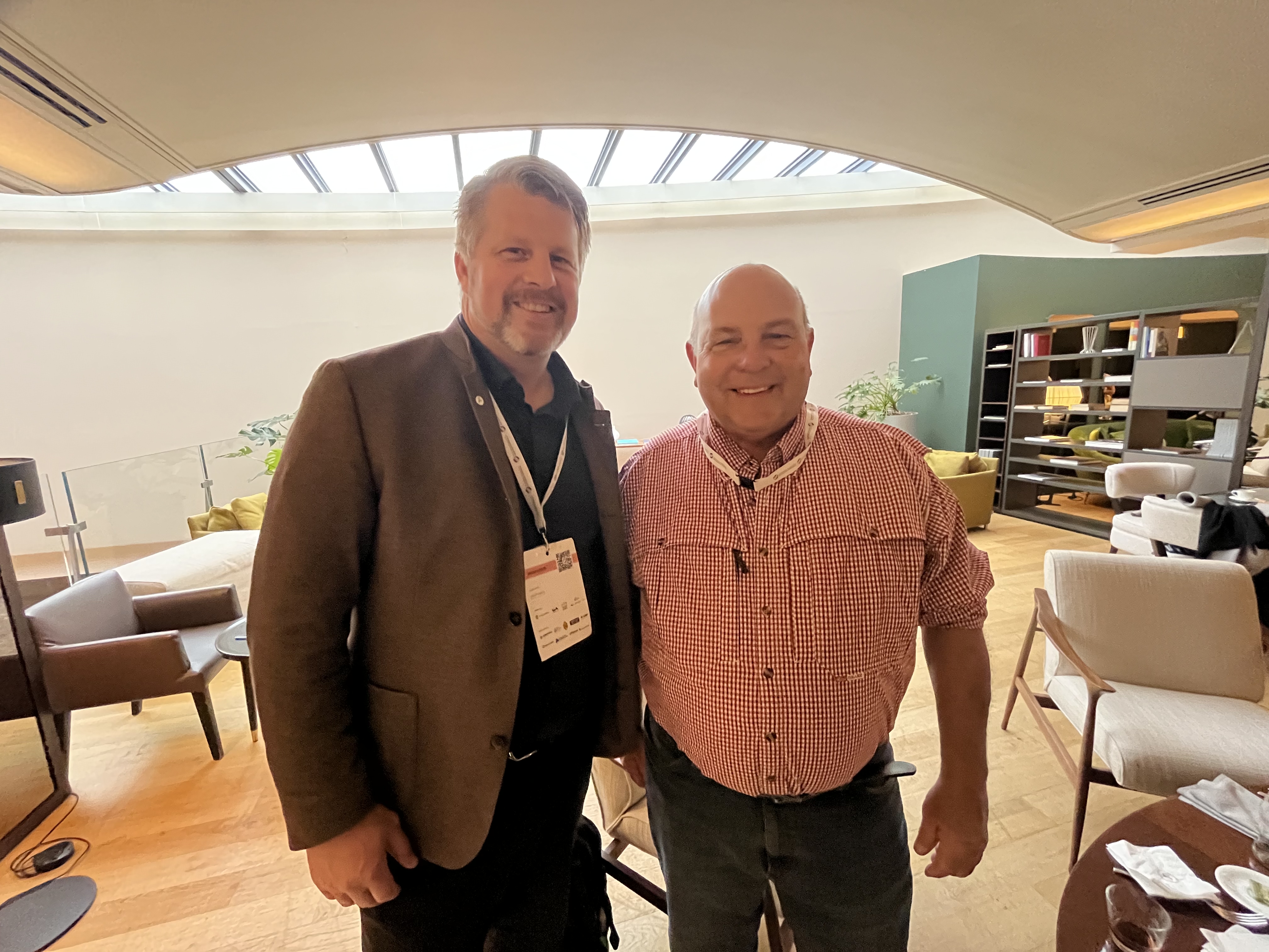 Hans Ramel och Zippy Duvall, ordförande American Farm Bureau, på North America-EU Agriculture Conference 2026