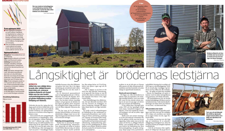 Artikel i Land Lantbruk om bröderna Kihlin i Västerås
