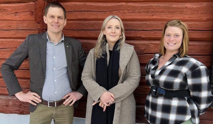 Ny regionordförande Erik Sandberg med nya ledamöterna Sara Staffare Granqvist och Lisa Schneider.