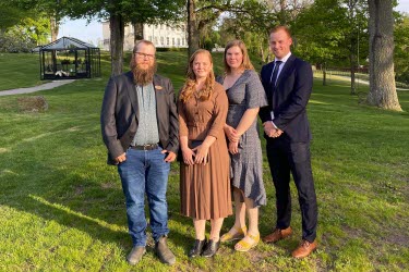 En kvartett ungdomsordförande på riksförbundsstämman i maj: Martin Bäck, Lovisa Grandin, Johanna Björs och Johan Persson
