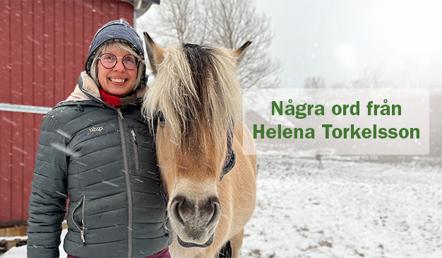 Helena Torkelsson och en fjordhäst