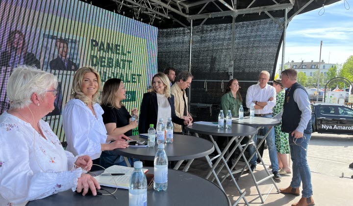 EU-valdebatt, Sveriges toppkandidater till Europaparlamentet står vid ståbord