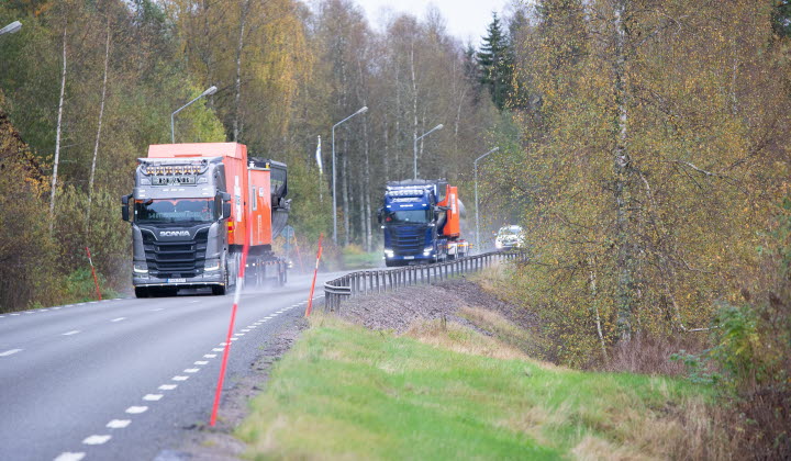 Väg 62 rasrisk lastbilar