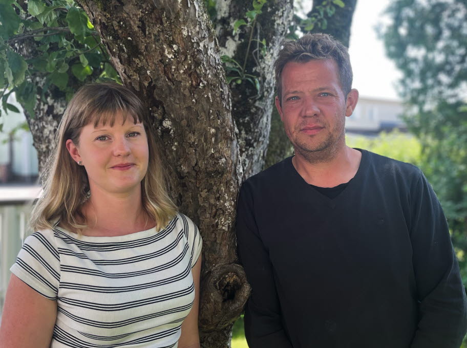 Sara Arvidsson, ledamot, och Jens Gustafsson, ordförande, i LRF Falkenbergs styrelse